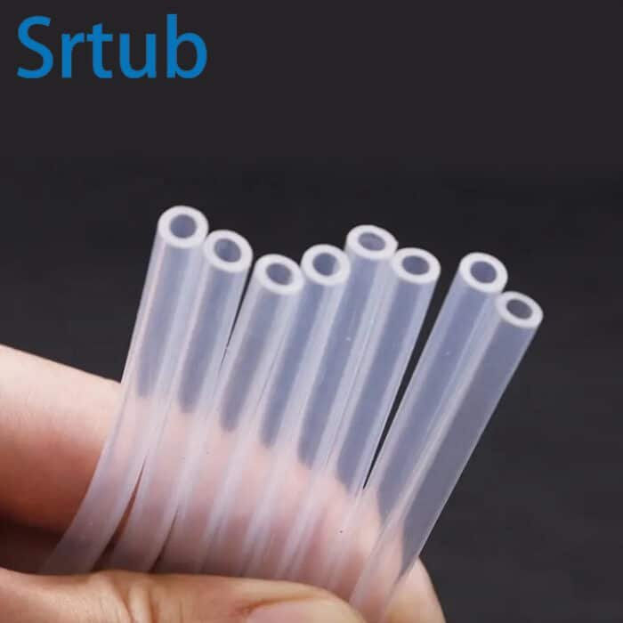 12 ID x 34 OD Tubo de borracha de silicone de alta precisão Tubo de silicone macio de 1 mm e 2 mm de parede fina Vermelho Branco Transparente Alimentos Grau Médico Café Resistente ao calor