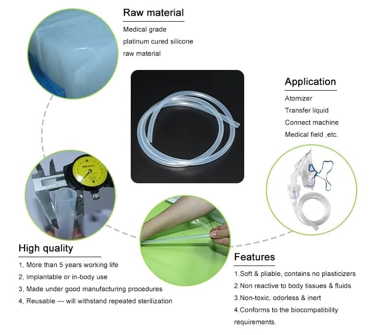 Srtub Factory Flexible Elastic Medical Tubing 25mm Insulating Food Grade Milk Transparent 6 mm Rubber Thin Wall Stretchable Color 16x21 Silicone Tube Manufacturer